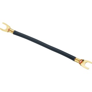 Flexible Verdrahtungsbrücke, 10 mm², 123 mm mit Gabelschuhen für Verteiler-Zubehör.
