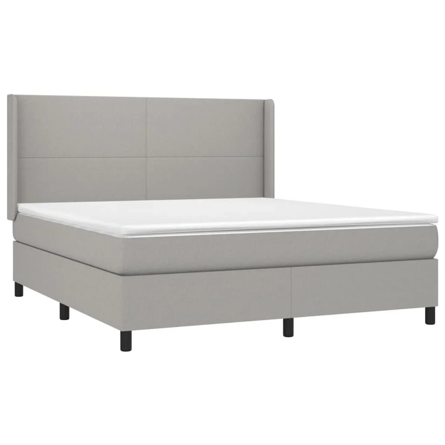 vidaXL Boxspringbett mit Matratze & LED Hellgrau 180x200 cm Stoff 3138173 günstig online kaufen