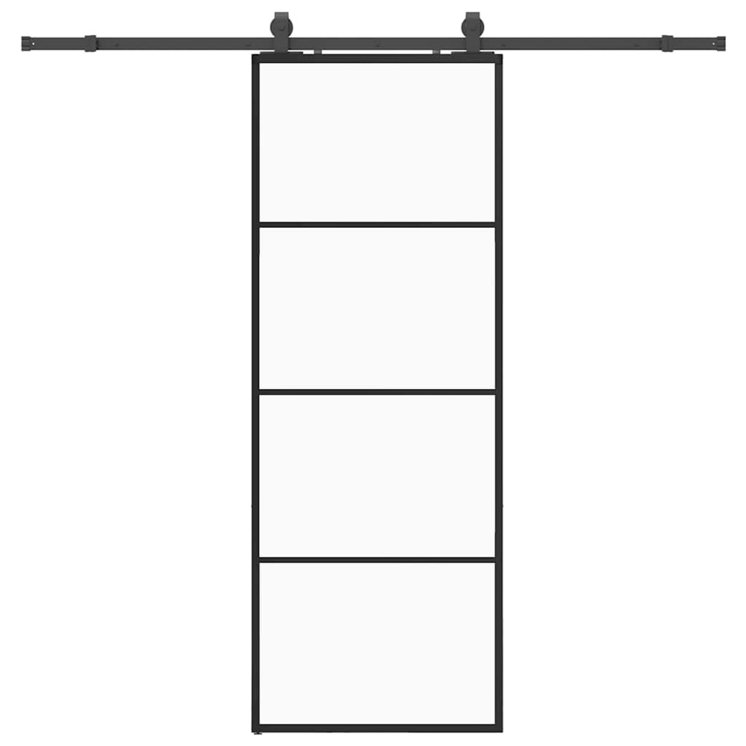 vidaXL Schiebetür mit Beschlag Schwarz 76x205 cm ESG-Glas 3375936 günstig online kaufen