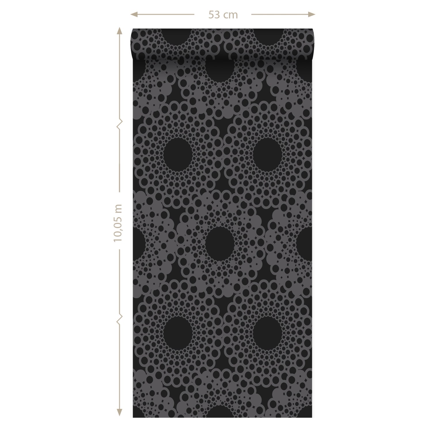 Origin Wallcoverings Tapete Grafische Form Schwarz 53 cm x 10,05 m 345935 günstig online kaufen