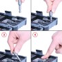 Bosch Betonbohrer-/Bit-Set, 35-tlg., Handhabung der Bits im Detail gezeigt.