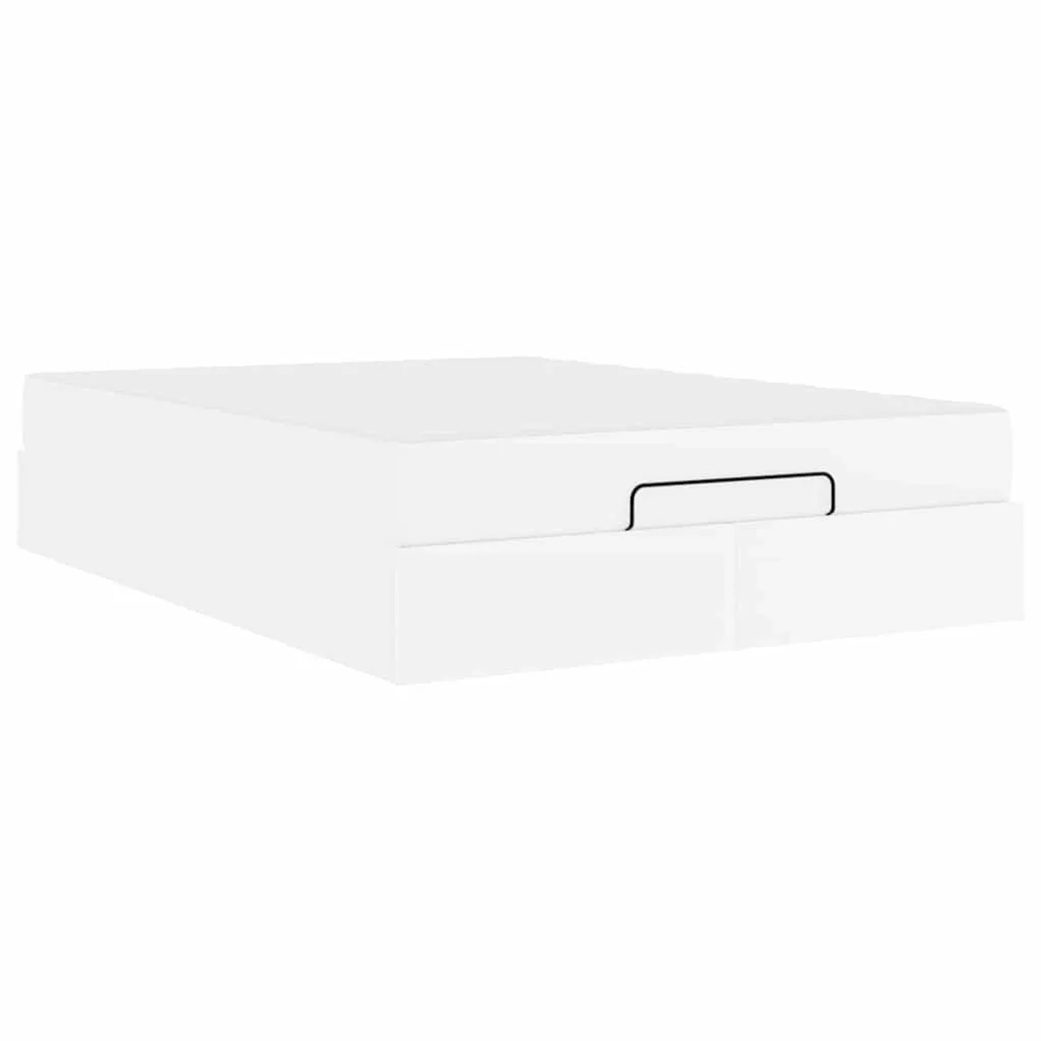 vidaXL Bettgestell mit Matratze Reinweiß 160 x 200 cm Kunstleder 3399434 günstig online kaufen