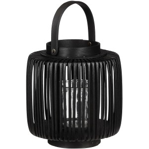 Schwarzes Mica Decorations Windlicht Havard, 23 cm, mit Tragegriff. Dekorative Laterne für stimmungsvolle Beleuchtung.