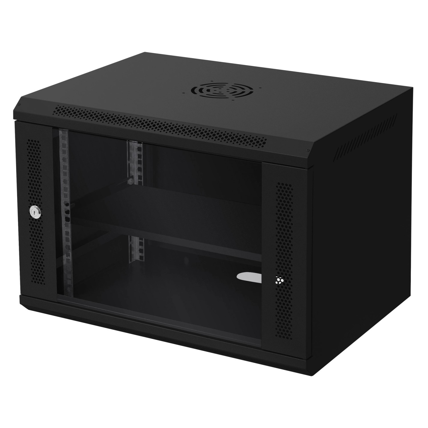 ECD Germany Netzwerkschrank 7 HE Serverschrank 19 Zoll Schwarz 60x42cm