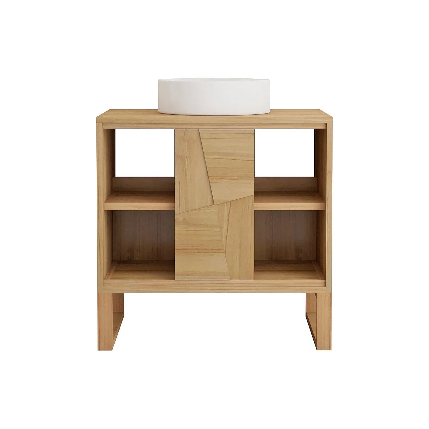 Vente-unique Einzelwaschtisch Mataram Naturfarben Hell 80 cm