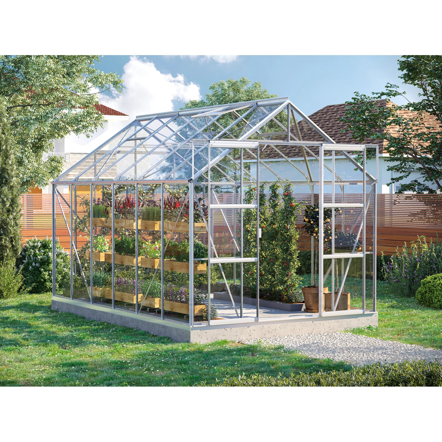 Vitavia Gewächshaus Uranus 9900 ESG 3 mm Alu-Blank 9,9 m² günstig online kaufen