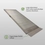 Graue, geriffelte Aluminium-Breitrampe (305x80 cm) mit flexibler Auflage. Ideal als Laderampe für Autoanhänger, 600 kg Traglast.