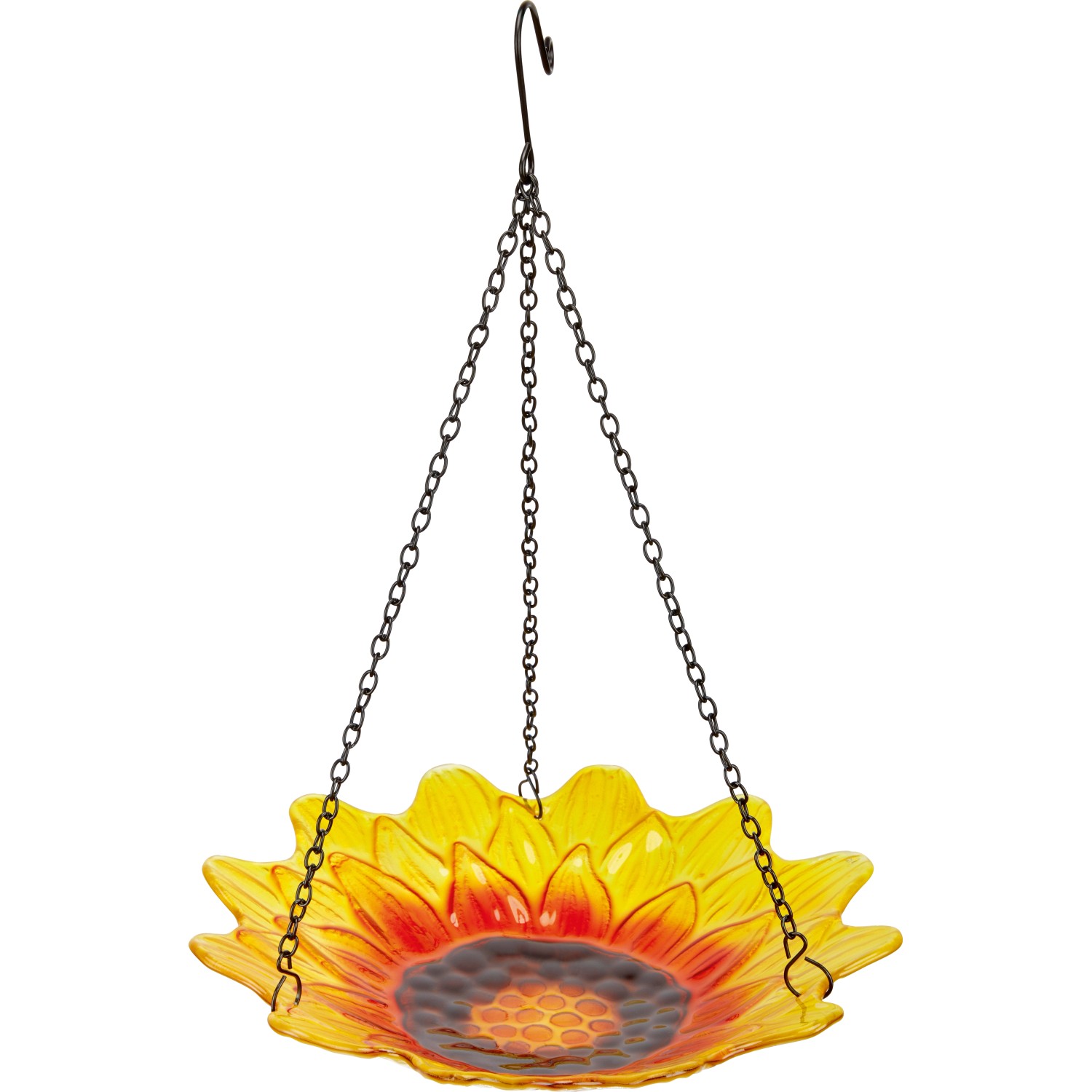 Vogeltränke Hängend Glas Blume Gelb Ø 27 cm