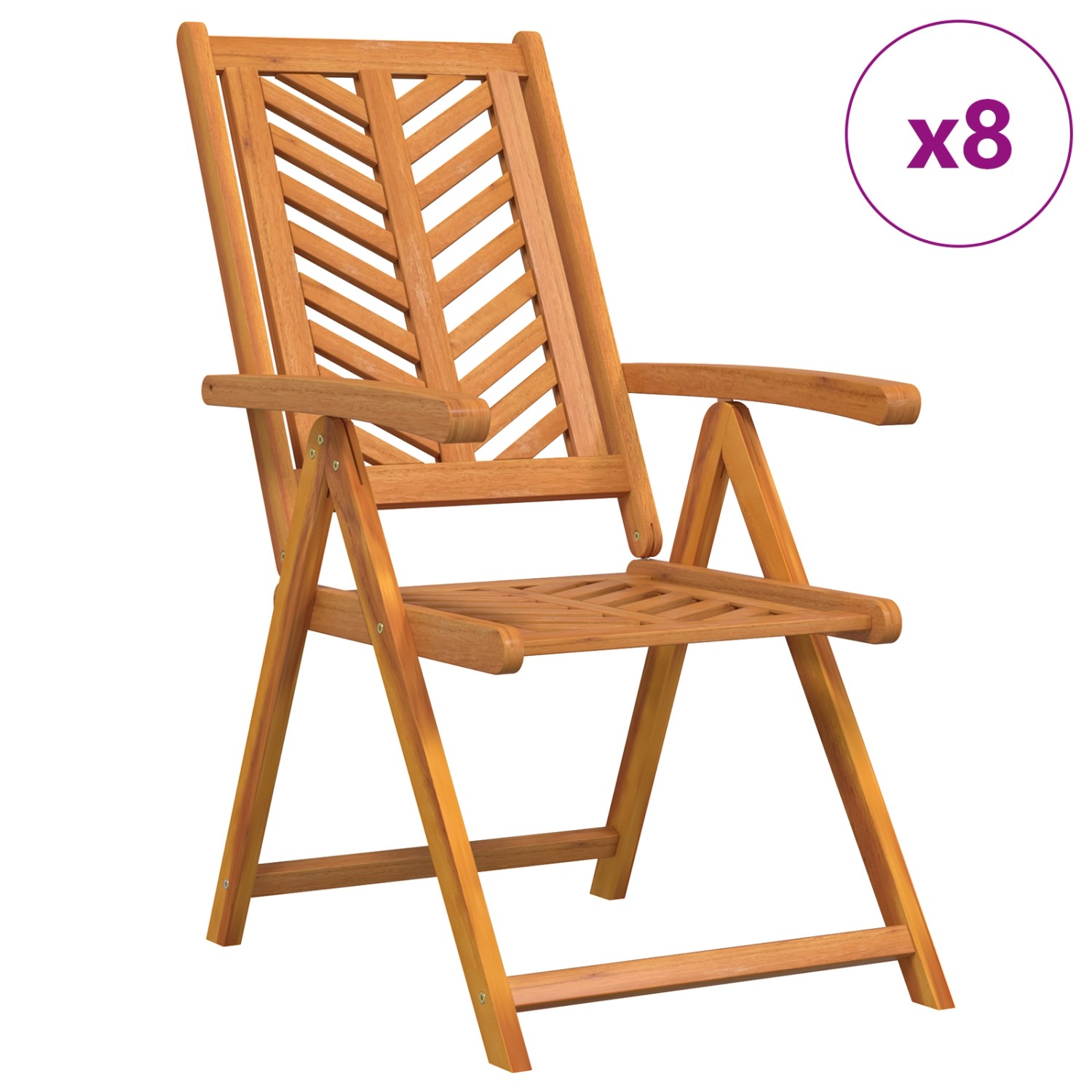 vidaXL Gartenstühle 8 Stk Verstellbar Massivholz Akazie 3154136 günstig online kaufen