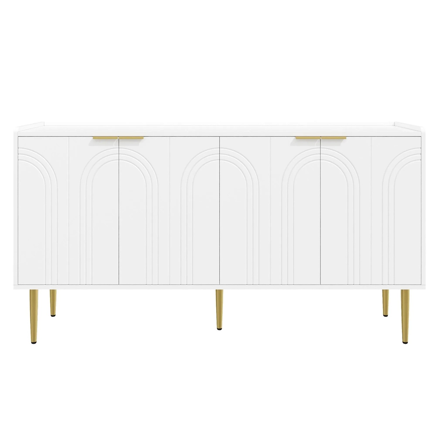 Okwish Sideboard Mit Modernem Stauraum Wohnzimmer 140x38x75cm Weiß
