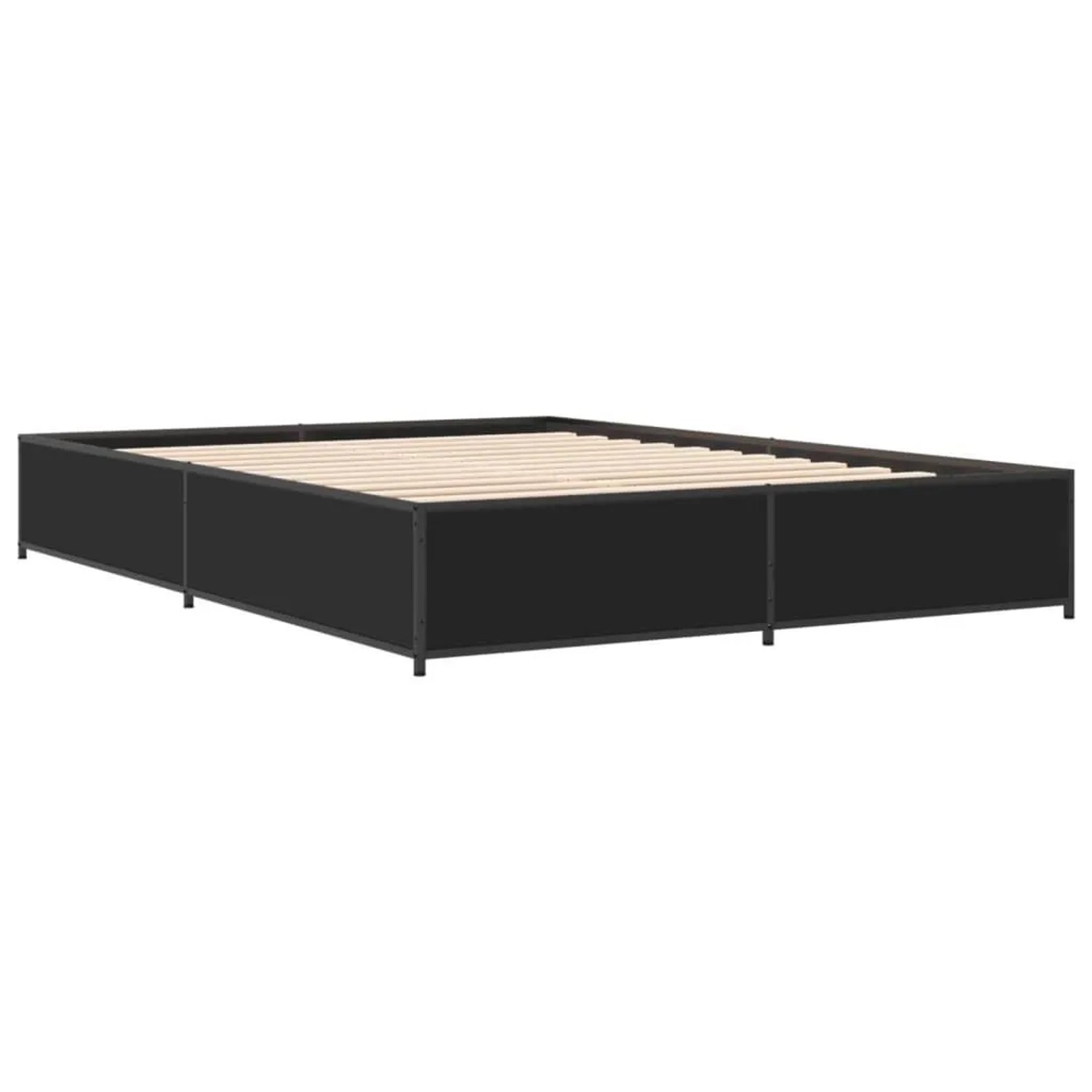 vidaXL Bettgestell Schwarz 140x190 cm Holzwerkstoff und Metall 3279852 günstig online kaufen