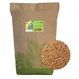 Sack Elles Sittichfutter Klassik 15kg mit Futtermischung und Aufdruck von Sittichen.