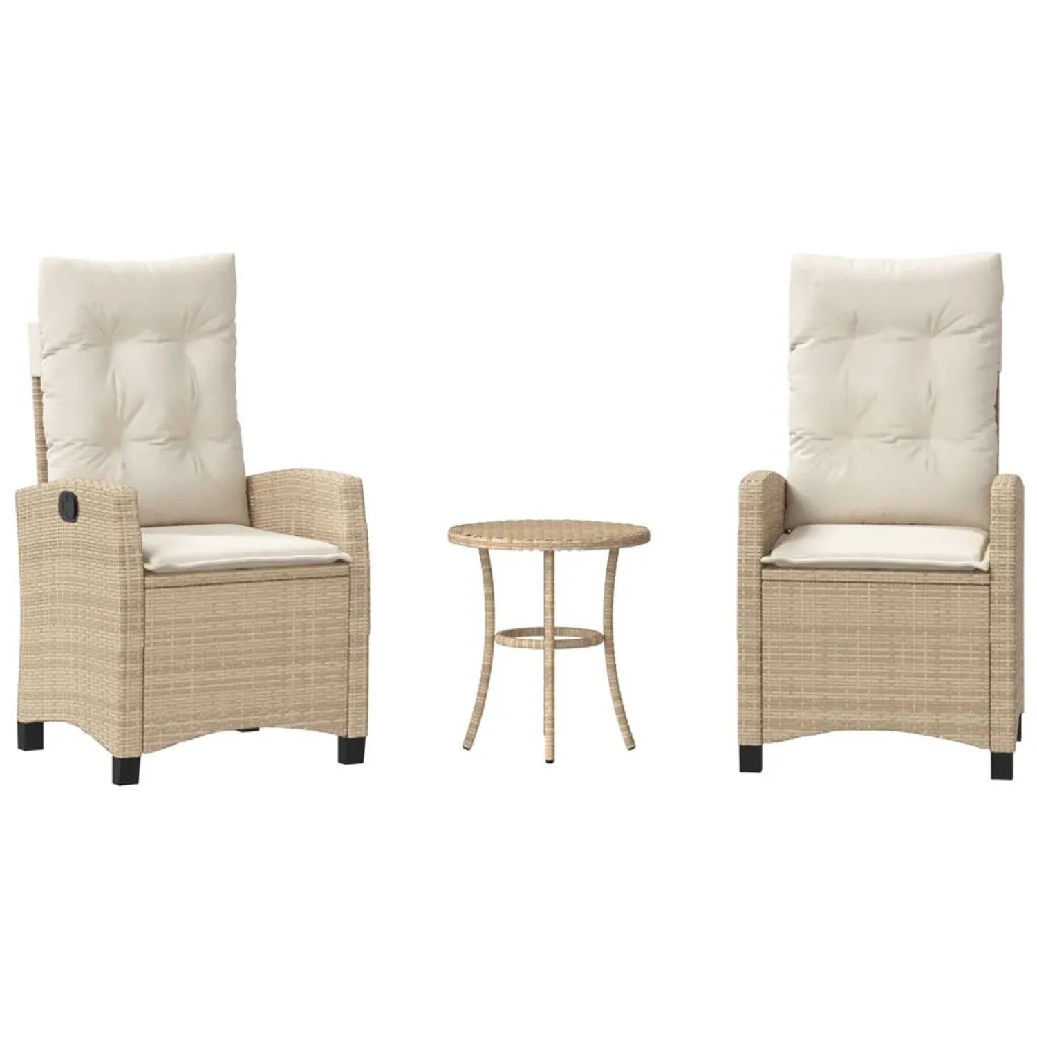 vidaXL 3-Tlg Bistro-Set mit Kissen Beige Poly Rattan 365228 günstig online kaufen