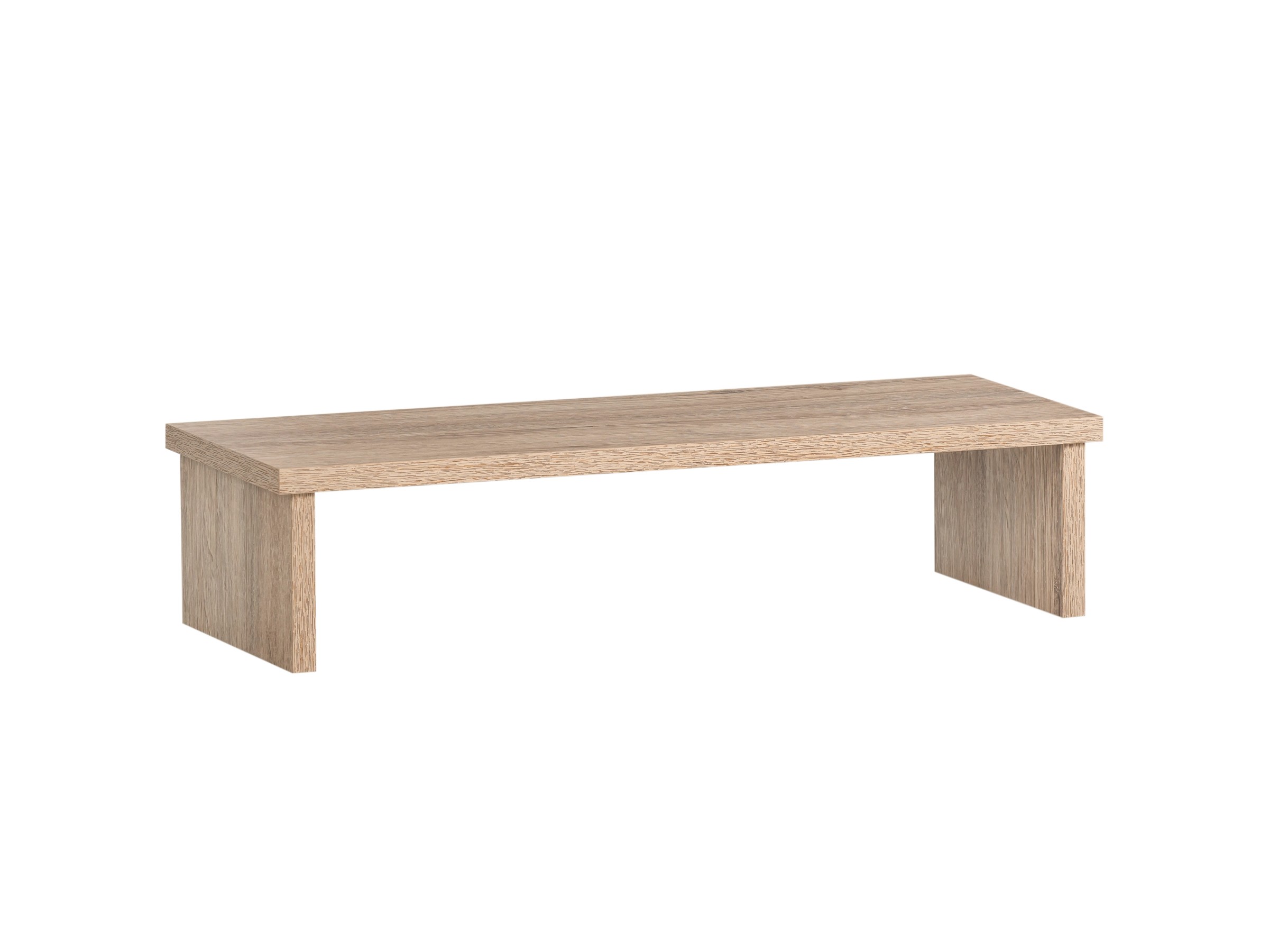 Monitorerhöhung Aus Holz-Kunststoff - Praktischer Schreibtisch-Organizer 48x20x10 Cm In Weiß