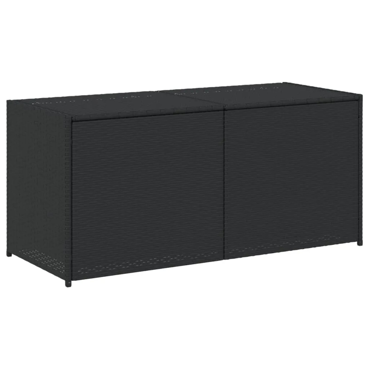 Furnicato Gartentruhe Schwarz 283l Poly Rattan