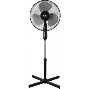 Schwarzer DEKO-ELEKTRO Standventilator Stratos B 419 mit Metallschutzkorb.