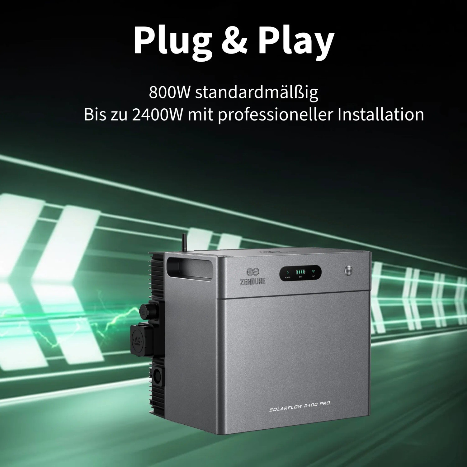 ZENDURE SuperCharged SolarFlow 2400 Pro Balkonkraftwerk Bidirektionaler AC Ausgang Bis 2400W_3
