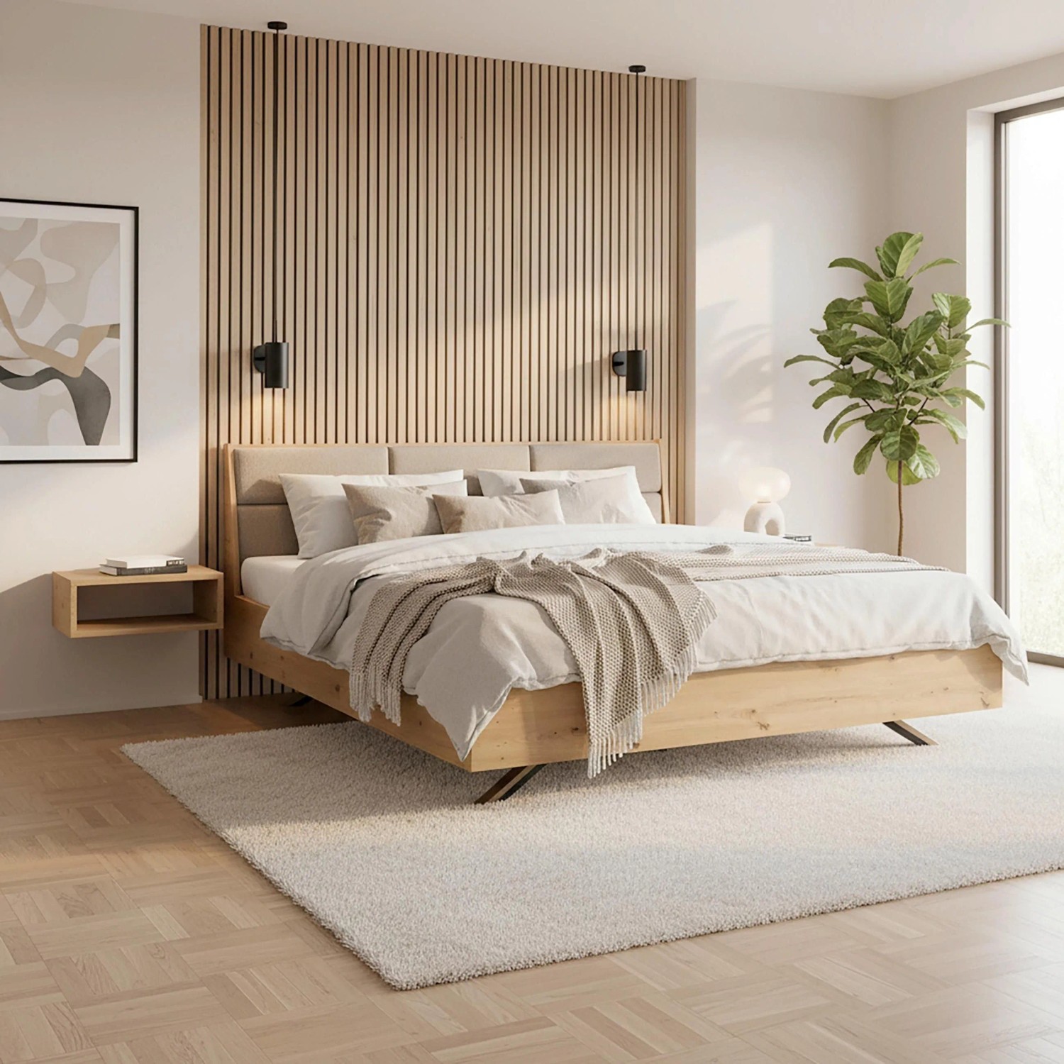 Bessagi Home Bett Dormio Eichefarben /Braun ca.180x200 cm