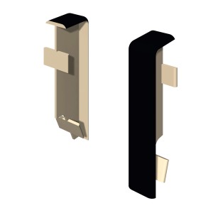 Egger Zwischenstücke, kubisch, 6 cm, schwarz, 2 Stück, für Sockelleisten.