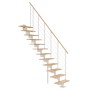 Dolle Mittelholmtreppe Boston mit Buchenstufen und weißem Metallgeländer.