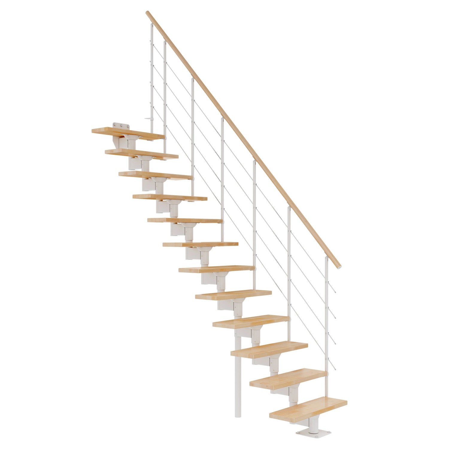 Dolle Mittelholmtreppe Boston Gerade Stufen Buche Metall Weiß FSC® günstig online kaufen