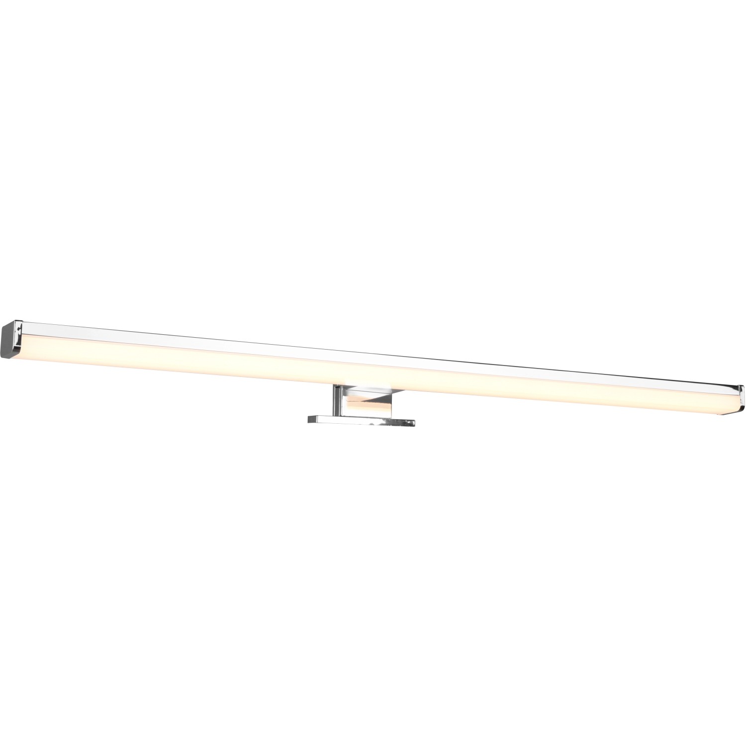 Chromfarbene Trio LED-Spiegelleuchte Lino, 60x600x105 mm, für Bad und Wohnraum.