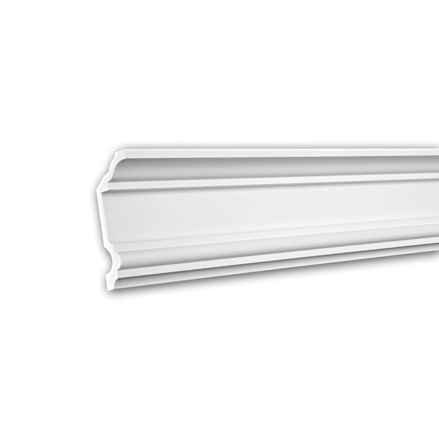 PROFHOME 150177 Eckleiste aus Polyurethan Deckenleiste Stuckleiste 2 m 200 cm x 5,5 cm x 12 cm Weiß