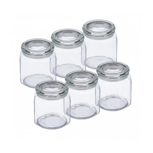 Relaxdays 6er Set Vorratsgläser mit Deckel Glas Transparent Luftdicht 14,5 cm x 13,5 cm x 13,5 cm 1 kg