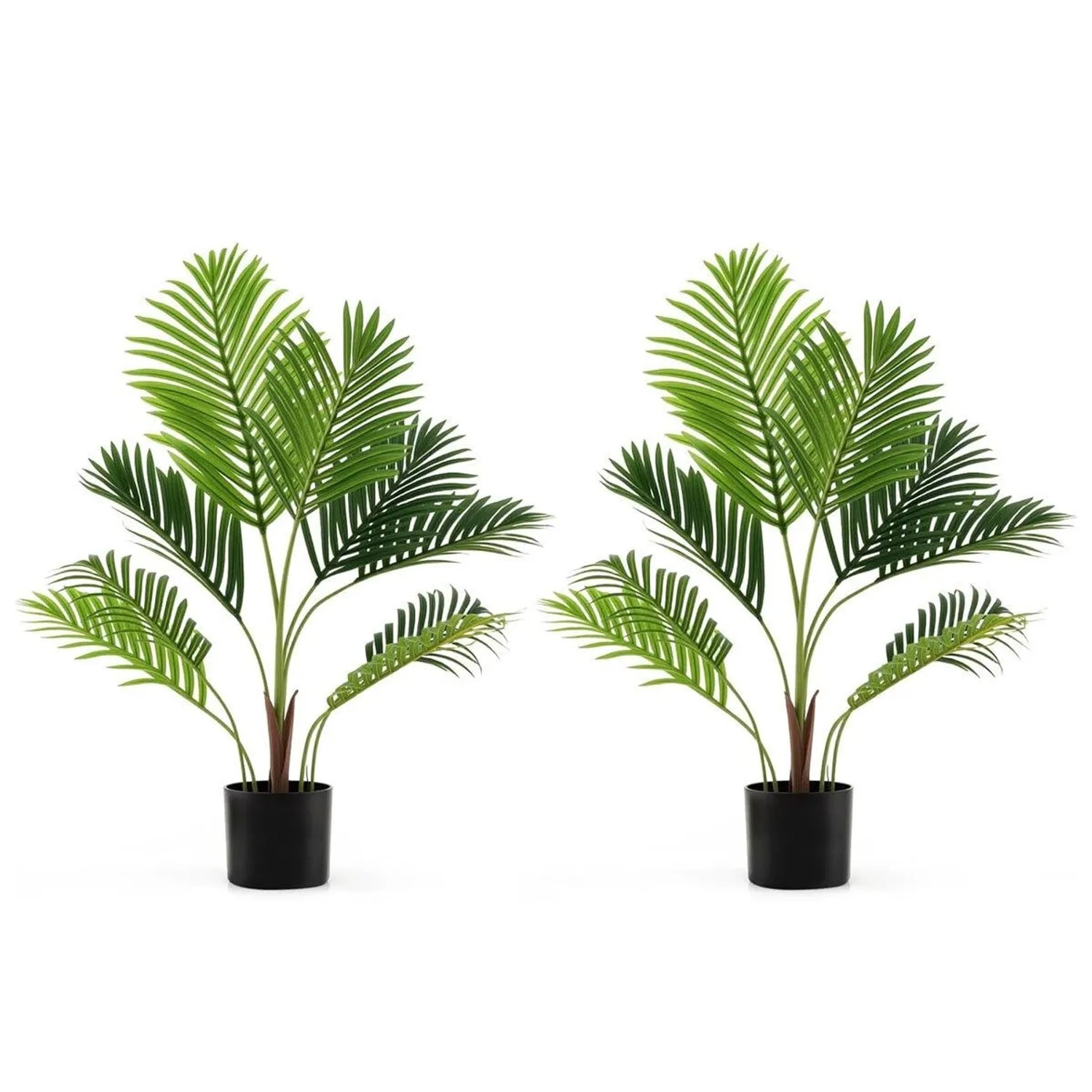 Costway 2er Set Künstliche Palme mit Blättern Zimmerpflanze Grün 90cm günstig online kaufen