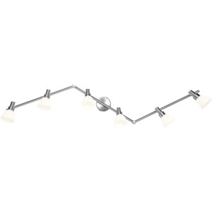 Ledvance LED-Spot, 6-flammig, silberfarben. Deckenleuchte mit sechs Strahlern und gebürstetem Nickel-Finish.