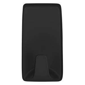 Schwarzer, eckiger Tesa Powerstrips Klebehaken S, 3er-Set für einfache Montage ohne Bohren.