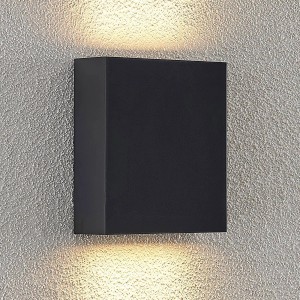 Lindby LED Wandleuchte Außen Ugar 9949062 Modern in Schwarz 1-flammig