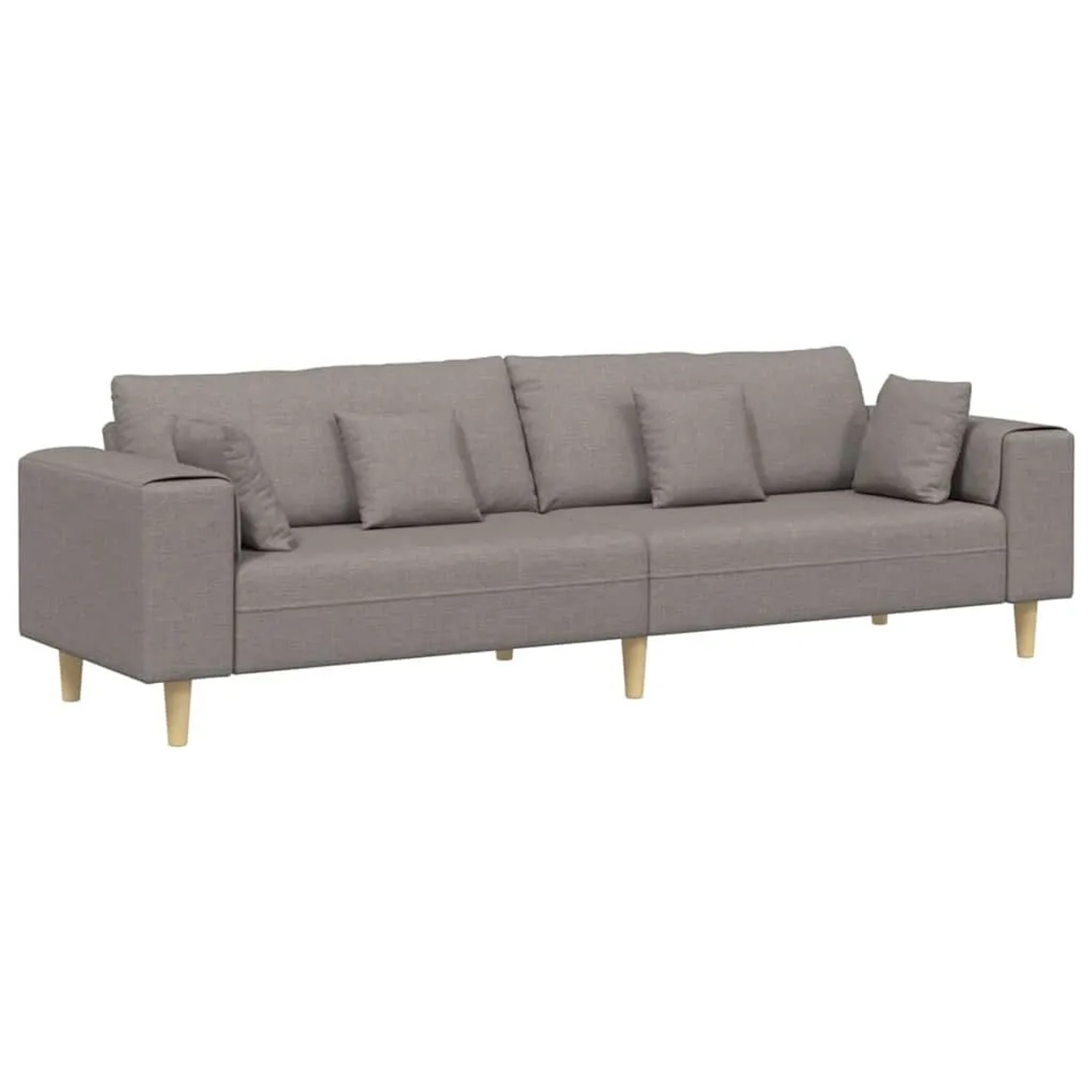 vidaXL Sofa mit Kissen Taupe 250 x 77 x 76 cm Stoff 3335148