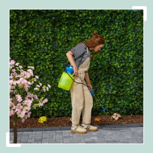 Relaxdays Drucksprüher mit Lanze Kunststoff Gelb Blau Verstellbar 3 Liter