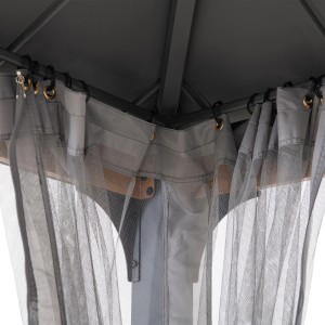 Moskitonetz für Sunjoy Zedernholz Gazebo 300x300 cm, Detailansicht.