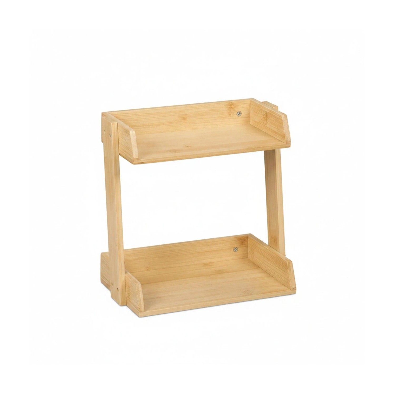 Relaxdays Gewürzregal Bambus Natur mit 2 Ebenen Rutschfest 27 cm x 27,5 cm x 16 cm 820 g