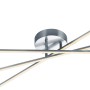 Moderne LED-Deckenleuchte Tiriac in Nickel matt mit drei schwenkbaren Leuchtelementen.