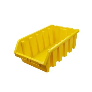 Gelbe PROREGAL Sichtlagerbox aus Polypropylen, 18,7x33,3x50cm, für Aufbewahrungssysteme.
