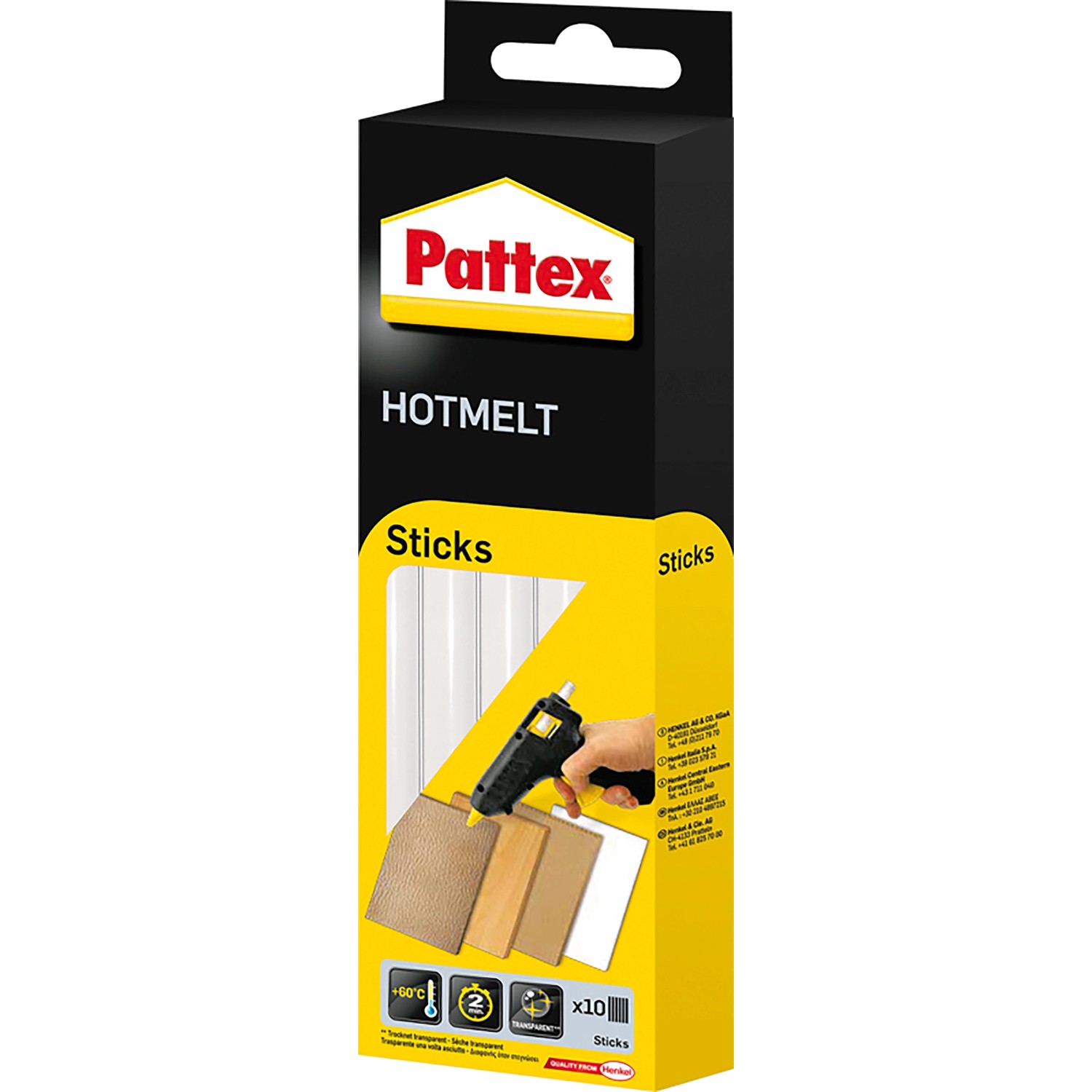Pattex Heißkleber Sticks Hotmelt 10 Stück Transparent