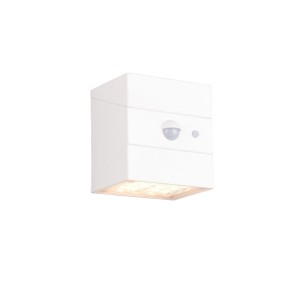 Weiße Reality LED Solar-Wandleuchte Talca mit Bewegungsmelder, 8,8x9,5x7,4cm.