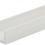 Weißes Arcansas U-Profil aus PVC, 18x10x1000 mm, für Bau und Schutz.