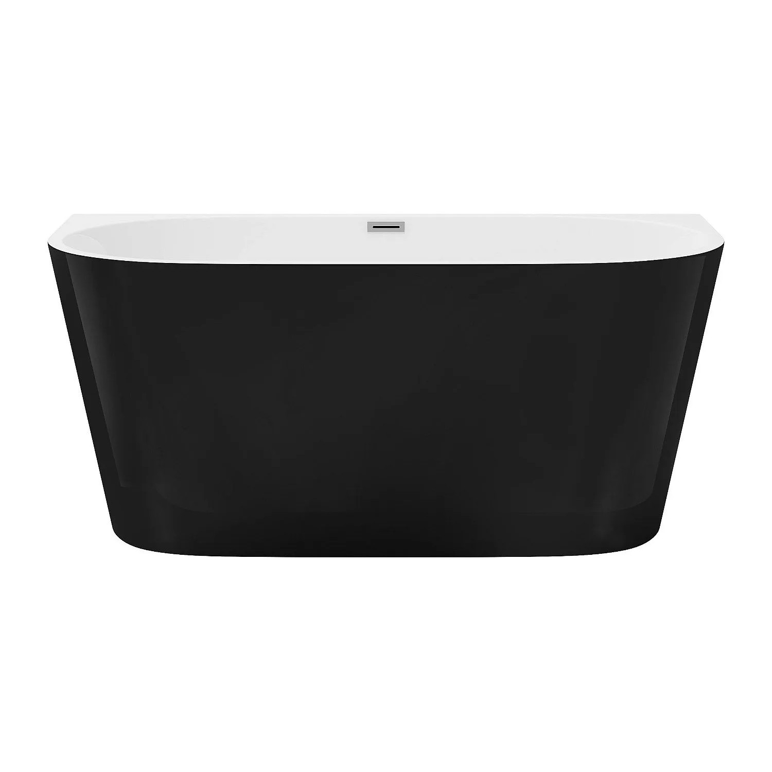 Vente-unique Vorwandbadewanne Divina Schwarz 149.5 cm