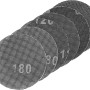 LUX Gitterleinen-Set Comfort, 6-teilig, Ø 125mm, mit Körnungen K60, K120 und K180 für Schwingschleifer.