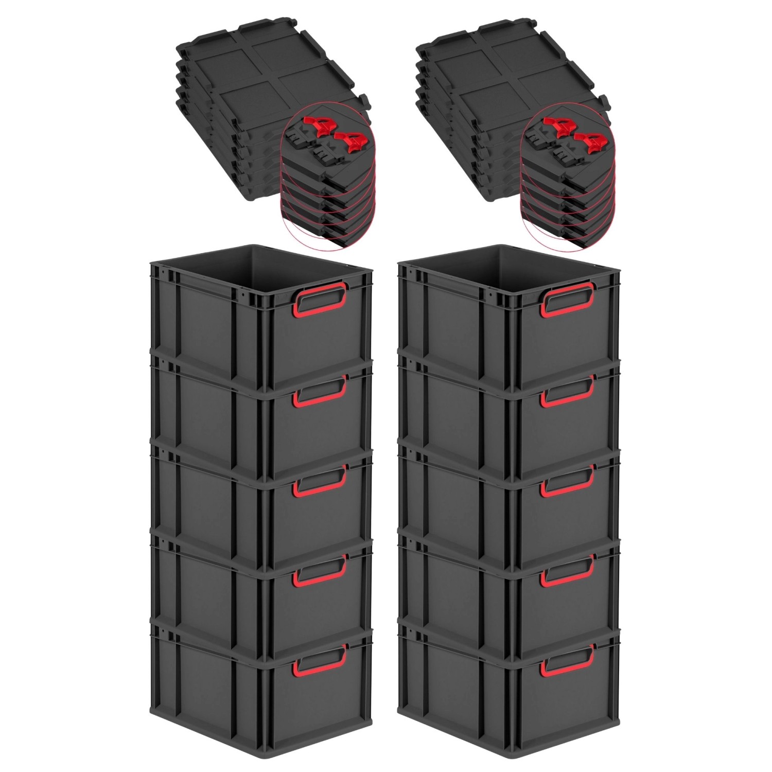 PROREGAL SuperSparSet 10x Eurobox Nextgen Color Mit Scharnierdeckel HxBxT 2 günstig online kaufen