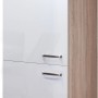 Flex-Well Geräteumbauschrank Valero, 60 cm, Hochglanz Weiß/Sonoma Eiche, für Einbaukühlschrank.