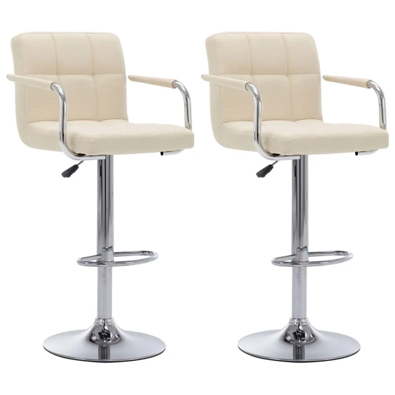 vidaXL Barhocker 2 Stk Creme Stoff 283421