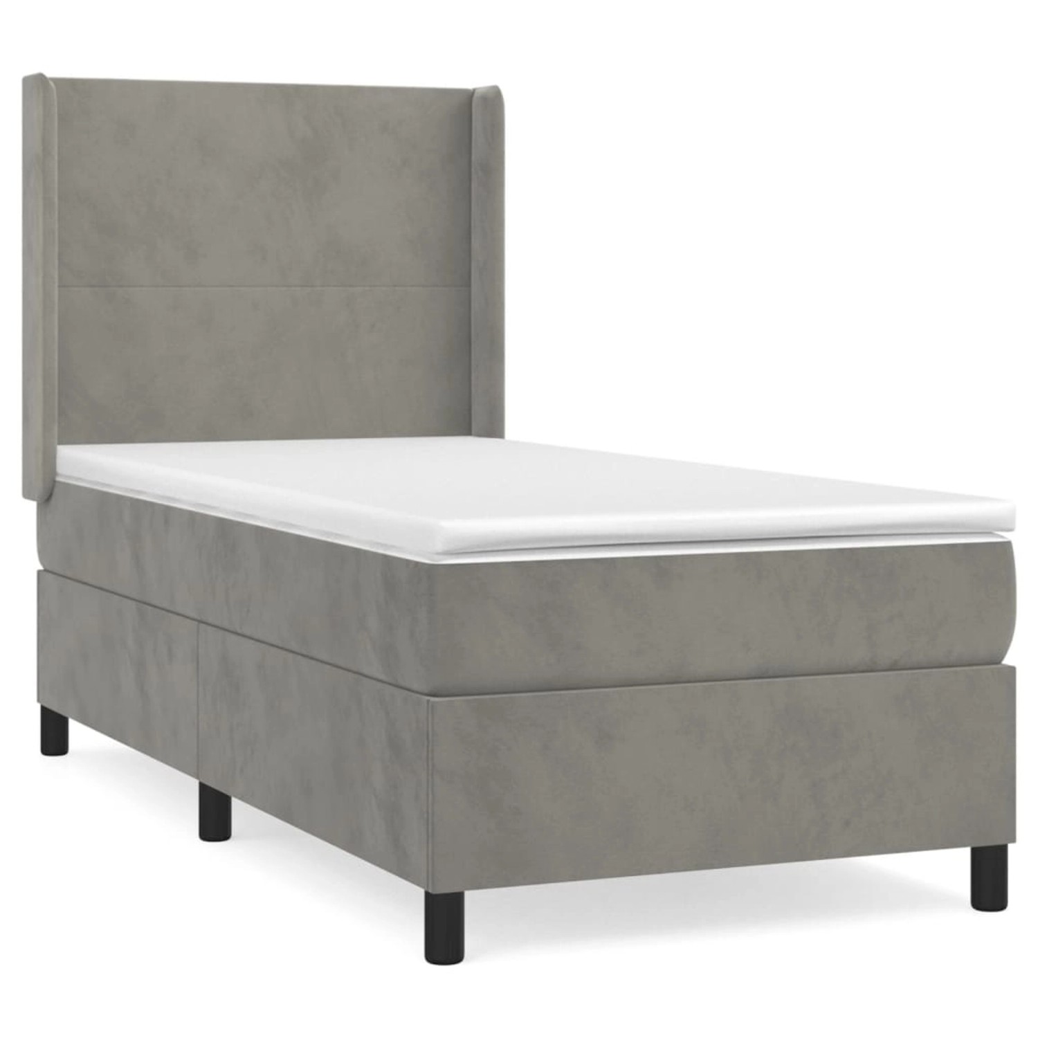 vidaXL Boxspringbett mit Matratze Hellgrau 90x200 cm Samt1388566 günstig online kaufen
