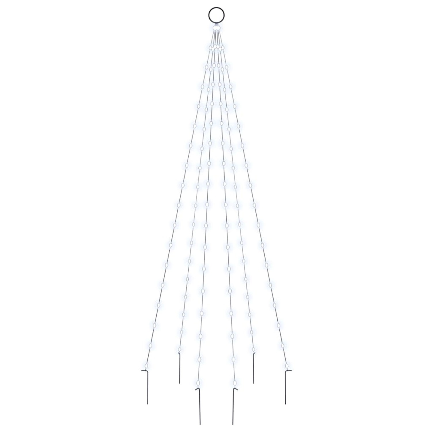 vidaXL LED-Weihnachtsbaum für Fahnenmast Kaltweiß 108 LEDs 180 cm 343519