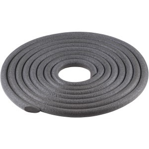 Graues wolfcraft Fugenfüllprofil aus PE, 20 mm x 6 m, aufgerollt.