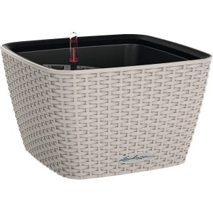 Lechuza Bacino Cottage Pflanzschale, sandbraun, 30x30 cm, mit Bewässerungssystem.